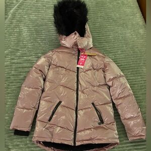 Justice Shiny Pink Puffer Jacket